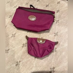 Longchamp Burgundy Cosmetic Bag Set